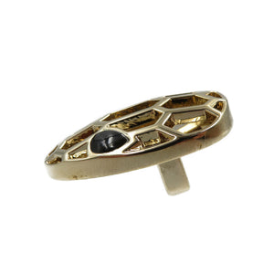 未使用 ブルガリ セルペンティ スネークヘッド メタル ゴールド ブラック スカーフリング 0210【中古】BVLGARI