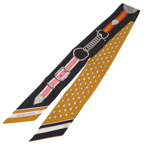 美品 エルメス ツイリー グラン トゥラララ GRAND THEATRE シルク ミール ブラック スカーフ 0212 HERMES