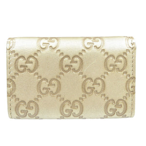 美品 グッチ グッチシマ ラブリーハート 257217 シマレザー ゴールド金具 ゴールド 6連 キーケース 0014【中古】GUCCI