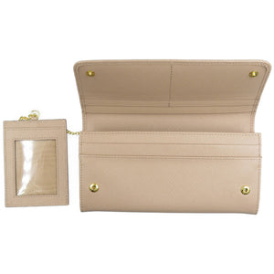 新品同様 プラダ サフィアーノ メタル 1MH132 レザー ゴールド金具 CIPRIA ベージュ 長財布 0016【中古】PRADA
