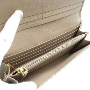 新品同様 プラダ サフィアーノ メタル 1MH132 レザー ゴールド金具 CIPRIA ベージュ 長財布 0016【中古】PRADA