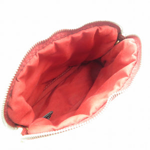 美品 エルメス ボリードポーチ TPM ウール アイボリー レッド ポーチ 0017【中古】HERMES