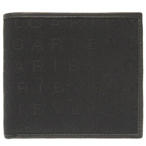 未使用 ブルガリ レッタレファブリック ロゴマニア キャンバス ブラック 二つ折り財布 財布 黒 0021 【中古】 BVLGARI