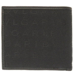 未使用 ブルガリ レッタレファブリック ロゴマニア キャンバス ブラック 二つ折り財布 財布 黒 0021 【中古】 BVLGARI