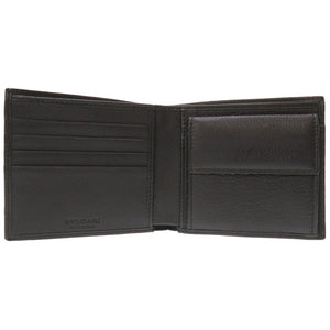 未使用 ブルガリ レッタレファブリック ロゴマニア キャンバス ブラック 二つ折り財布 財布 黒 0021 【中古】 BVLGARI