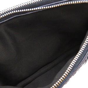 新品同様 ミュウミュウ マテラッセ レザー ネイビー ハンドバッグ バッグ ポーチ 紺 0026 【中古】 MIUMIU