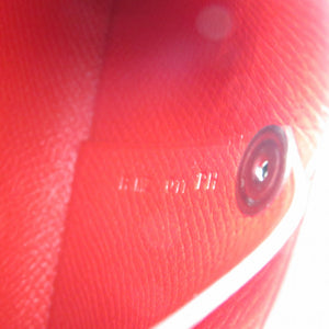 未使用 エルメス バスティア 2014年製 R刻印 ヴォーエプソン シルバー金具 ルージュガランス レッド コインケース 0034【中古】HERMES