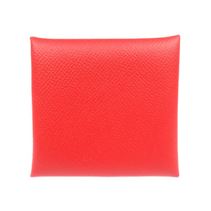 未使用 エルメス バスティア 2014年製 R刻印 ヴォーエプソン シルバー金具 ルージュガランス レッド コインケース 0034【中古】HERMES