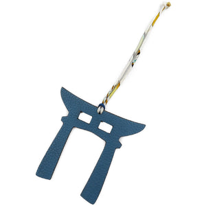 未使用 エルメス プティアッシュ 鳥居 ヴォーエプソン トゴ ブルー カーキ バッグチャーム 0037【中古】HERMES