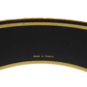 美品 エルメス エマイユGM 七宝焼き 鳥 GP グリーン パープル ゴールド バングル 0040【中古】HERMES