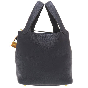 美品 エルメス ピコタンロックPM トリヨンクレマンス ブルーニュイ ゴールド金具 D刻印(2019年製) ハンドバッグ バッグ 紺 0043 【中古】 HERMES