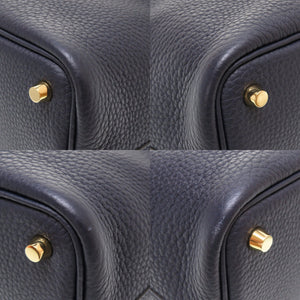 美品 エルメス ピコタンロックPM トリヨンクレマンス ブルーニュイ ゴールド金具 D刻印(2019年製) ハンドバッグ バッグ 紺 0043 【中古】 HERMES