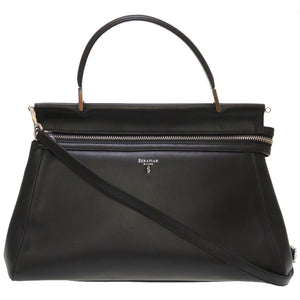 美品 セラピアン レザー ブラック 2WAY ハンドバッグ バッグ 黒 0046 【中古】 serapian