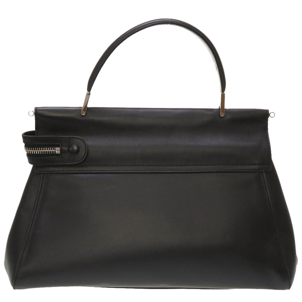 美品 セラピアン レザー ブラック 2WAY ハンドバッグ バッグ 黒 0046 【中古】 serapian
