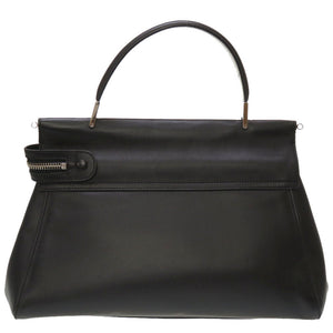 美品 セラピアン レザー ブラック 2WAY ハンドバッグ バッグ 黒 0046 【中古】 serapian