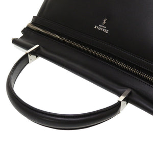 美品 セラピアン レザー ブラック 2WAY ハンドバッグ バッグ 黒 0046 【中古】 serapian