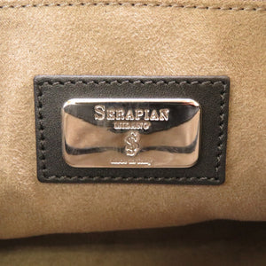 美品 セラピアン レザー ブラック 2WAY ハンドバッグ バッグ 黒 0046 【中古】 serapian