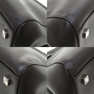 美品 セラピアン レザー ブラック 2WAY ハンドバッグ バッグ 黒 0046 【中古】 serapian