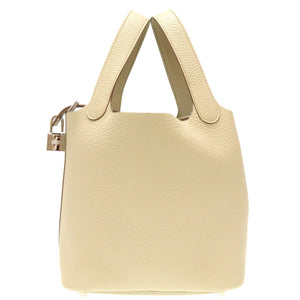 美品 エルメス ピコタンロックPM トリヨンクレマンス べトン シルバー金具 U刻印(2022年製) ハンドバッグ バッグ 0047 【中古】 HERMES