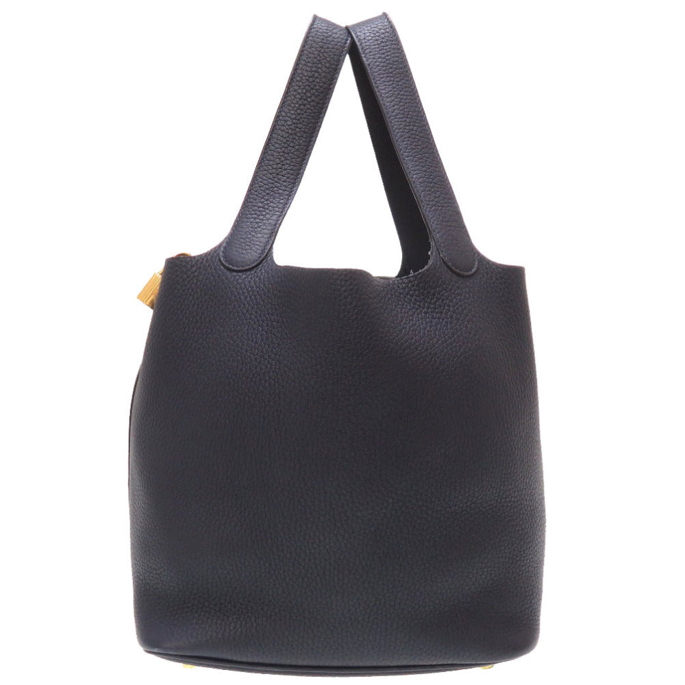 美品 エルメス ピコタンロックMM トリヨンクレマンス ブルーニュイ ゴールド金具 C刻印(2018年製) ハンドバッグ バッグ 紺 0048 【中古】 HERMES
