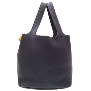 美品 エルメス ピコタンロックMM トリヨンクレマンス ブルーニュイ ゴールド金具 C刻印(2018年製) ハンドバッグ バッグ 紺 0048 【中古】 HERMES