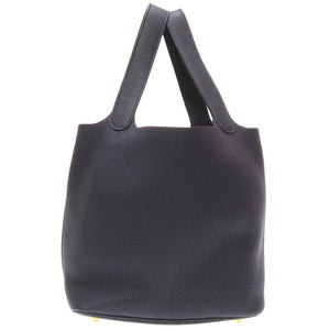 美品 エルメス ピコタンロックMM トリヨンクレマンス ブルーニュイ ゴールド金具 C刻印(2018年製) ハンドバッグ バッグ 紺 0048 【中古】 HERMES