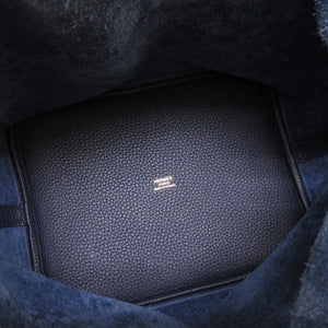 美品 エルメス ピコタンロックMM トリヨンクレマンス ブルーニュイ ゴールド金具 C刻印(2018年製) ハンドバッグ バッグ 紺 0048 【中古】 HERMES