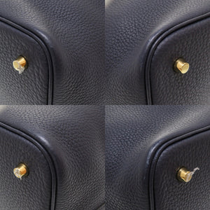 美品 エルメス ピコタンロックMM トリヨンクレマンス ブルーニュイ ゴールド金具 C刻印(2018年製) ハンドバッグ バッグ 紺 0048 【中古】 HERMES