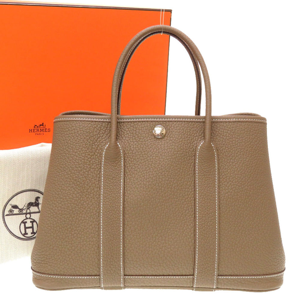 新品同様 エルメス ガーデンパーティTPM ネゴンダ エトゥープ Z刻印(2021年製) ハンドバッグ バッグ 0049 【中古】 HERMES