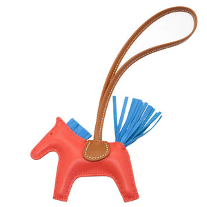 新品 エルメス ロデオチャームPM アニューミロ U刻印(2022年製) ローズテキサス ブルーザンジバル ゴールド バッグチャーム キーホルダー 0052【中古】HERMES