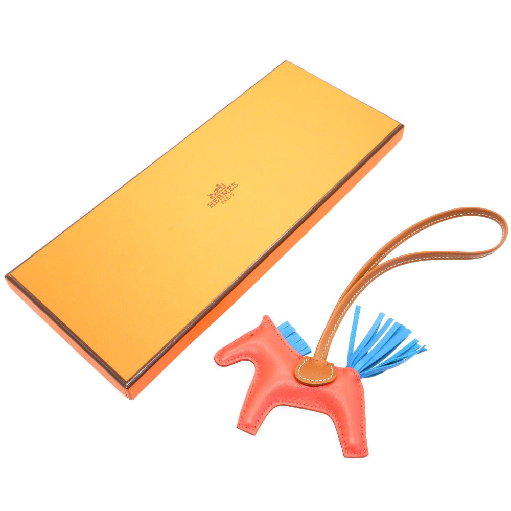 新品 エルメス ロデオチャームPM アニューミロ U刻印(2022年製) ローズテキサス ブルーザンジバル ゴールド バッグチャーム キーホルダー 0052【中古】HERMES