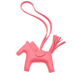 新品同様 エルメス ロデオチャームPM アニューミロ U刻印(2022年製) ローズアザレ バッグチャーム キーホルダー 0053【中古】HERMES