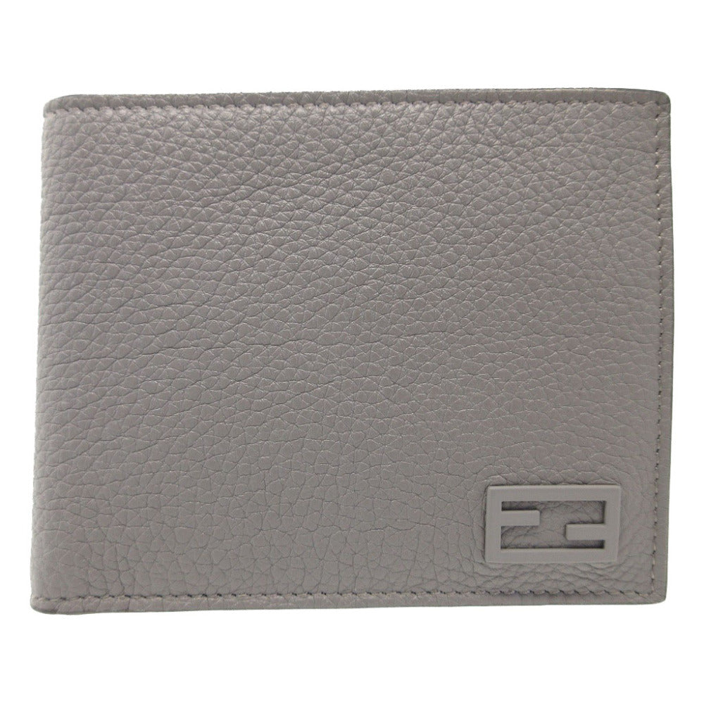 新品同様 フェンディ 7M0001 レザー グレー メンズ 2つ折り財布 財布 0057【中古】FENDI