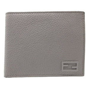 新品同様 フェンディ 7M0001 レザー グレー メンズ 2つ折り財布 財布 0057【中古】FENDI
