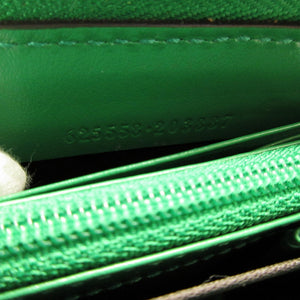 未使用 グッチ 625558 GGエンボスレザー グリーン 緑 ラウンドファスナー長財布 財布 0060【中古】GUCCI