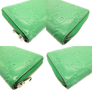 未使用 グッチ 625558 GGエンボスレザー グリーン 緑 ラウンドファスナー長財布 財布 0060【中古】GUCCI