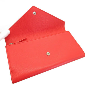 新品同様 バレンシアガ ペーパーウォレット 499207 レザー レッド 赤 2つ折り長財布 財布 0061【中古】BALENCIAGA