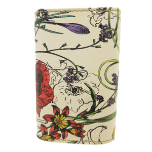 美品 グッチ 309759 フローラ プリント ベルト レザー ホワイト 白 6連 キーケース 0062【中古】GUCCI