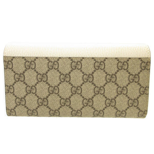 未使用 グッチ GGマーモント 456116 コンチネンタルウォレット GGスプリーム レザー ベージュ アイボリー 2つ折り長財布 財布 0063【中古】GUCCI