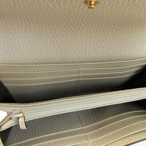 未使用 グッチ GGマーモント 456116 コンチネンタルウォレット GGスプリーム レザー ベージュ アイボリー 2つ折り長財布 財布 0063【中古】GUCCI