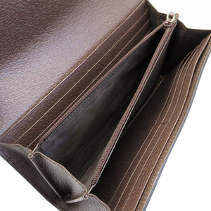 新品同様 グッチ シェリー GGマーモント 523153 コンチネンタルウォレット GGスプリーム レザー ベージュ ブラウン 茶 2つ折り長財布 財布 0064【中古】GUCCI