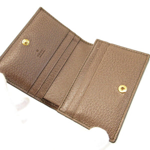 美品 グッチ 523155 オフィディア シェリー コンパクトウォレット GGスプリーム レザー ベージュ ブラウン 茶 財布 0065【中古】GUCCI