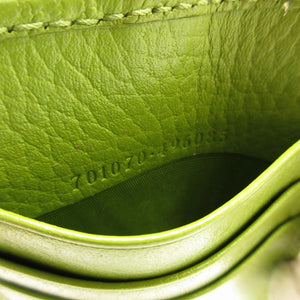 新品同様 グッチ 701070 GGマーモント レザー グリーン 緑 キーチェーン カードケース コインケース 財布 0067【中古】GUCCI