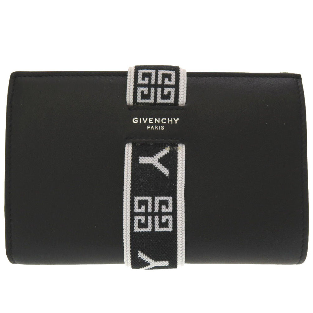 未使用 ジバンシー ブラック レザー BB605AB0CQ 001 二つ折り財布 財布 黒 0098 【中古】 GIVENCHY ジバンシィ