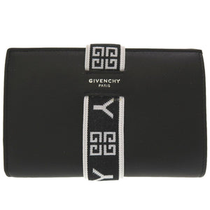 未使用 ジバンシー ブラック レザー BB605AB0CQ 001 二つ折り財布 財布 黒 0098 【中古】 GIVENCHY ジバンシィ