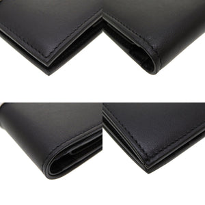 未使用 ジバンシー ブラック レザー BB605AB0CQ 001 二つ折り財布 財布 黒 0098 【中古】 GIVENCHY ジバンシィ