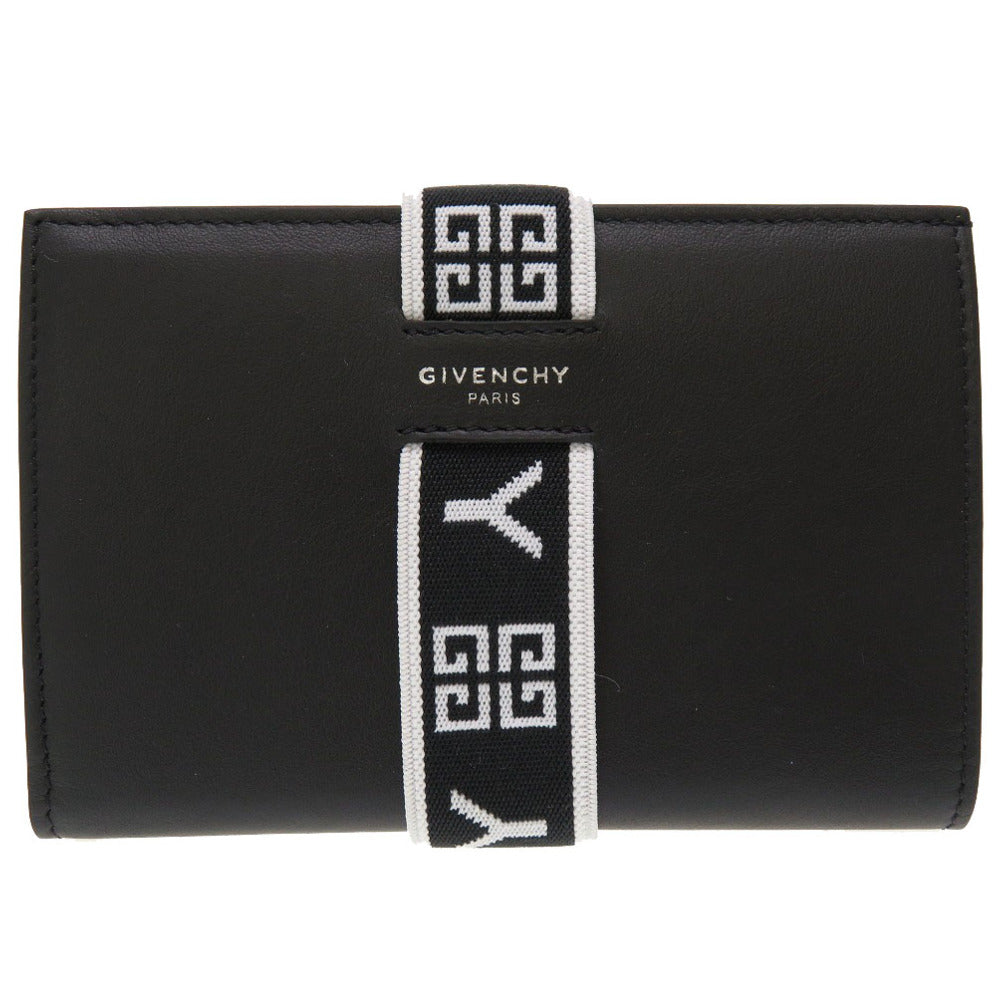 未使用 ジバンシー ブラック レザー BB605AB0CQ 001 二つ折り財布 財布 黒 0100 【中古】 GIVENCHY ジバンシィ