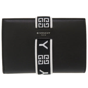未使用 ジバンシー ブラック レザー BB605AB0CQ 001 二つ折り財布 財布 黒 0100 【中古】 GIVENCHY ジバンシィ