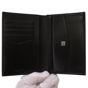 未使用 ジバンシー ブラック レザー BB605AB0CQ 001 二つ折り財布 財布 黒 0102 【中古】 GIVENCHY ジバンシィ