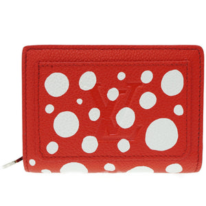 未使用 ルイヴィトン LV×YK ポルトフォイユ クレア モノグラム アンプラント M82103 草間彌生 日本限定 二つ折り財布 ルージュブロン 赤/白 レッド ドット LV 0104【中古】LOUIS VUITTON